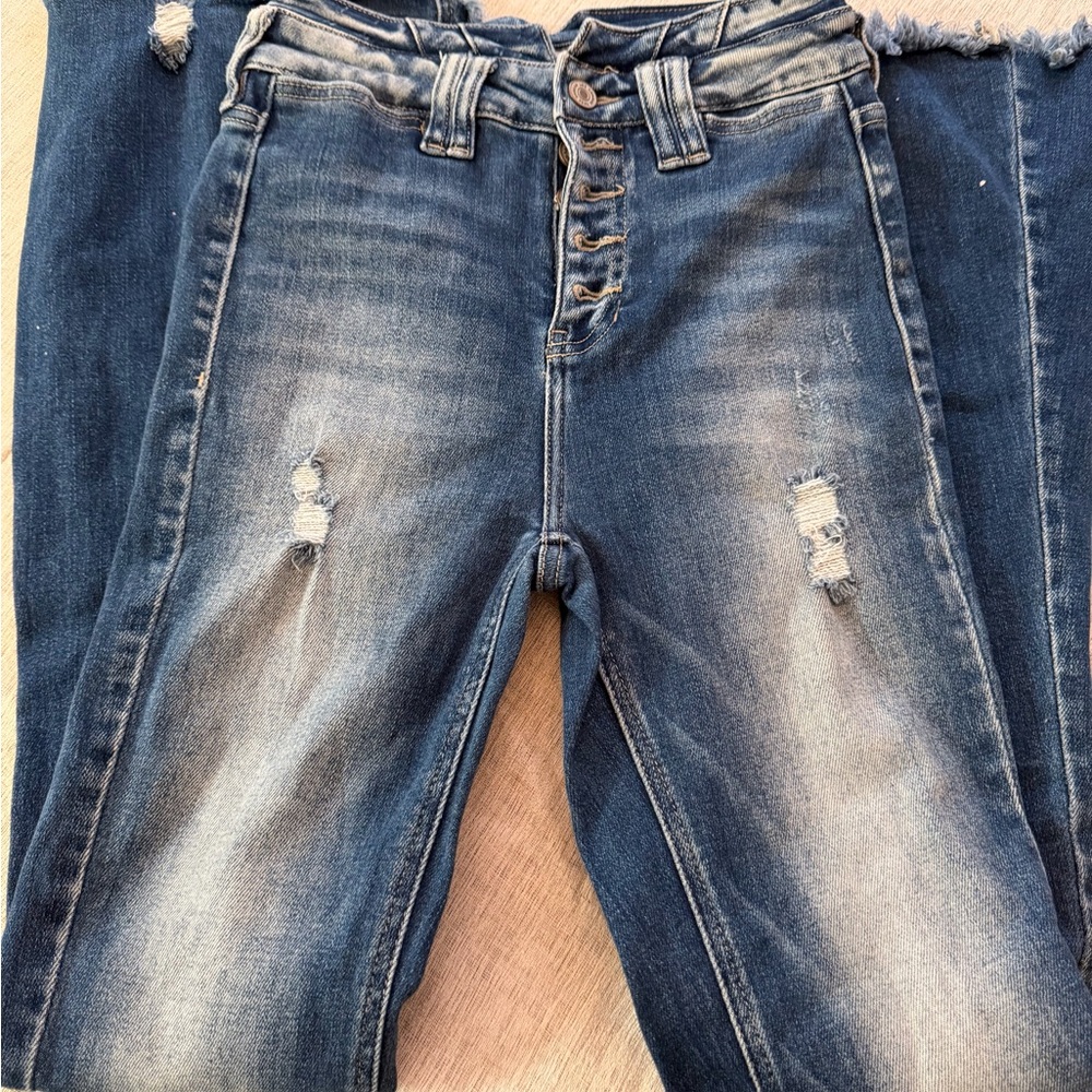 KanCan Blue Distressed Boot Cut Jeans
